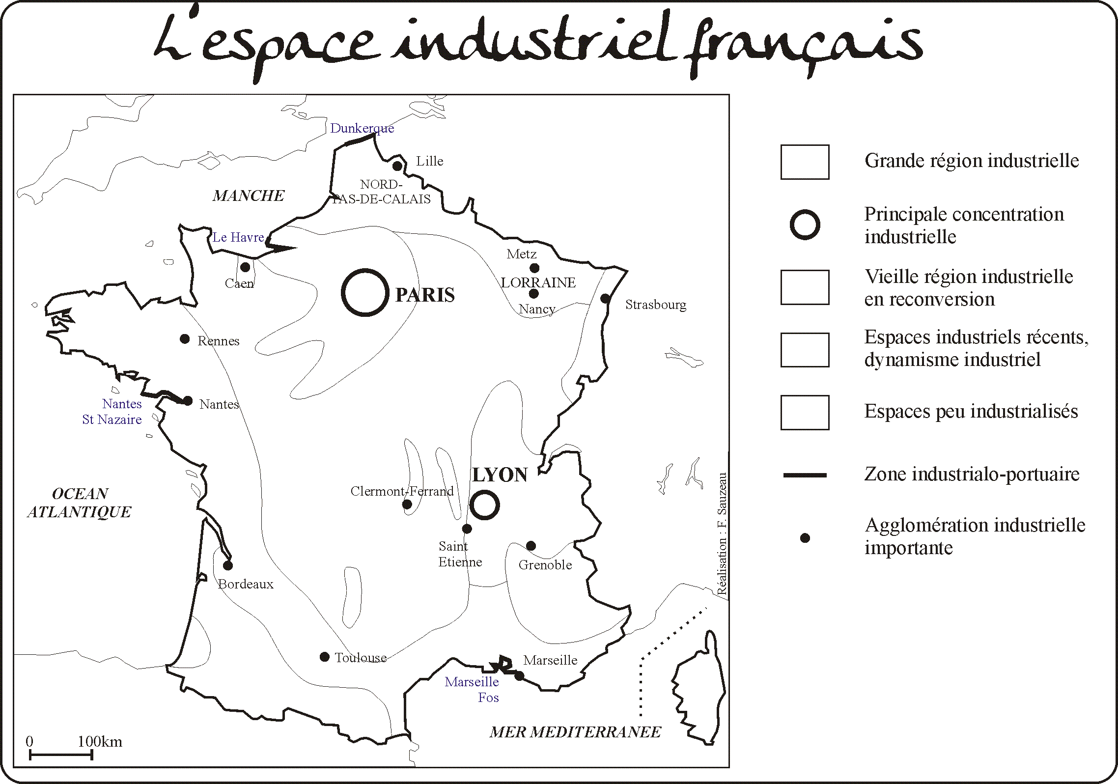 Carte Vierge Des Espaces Productifs En France Élevage hors-sol en Bretagne